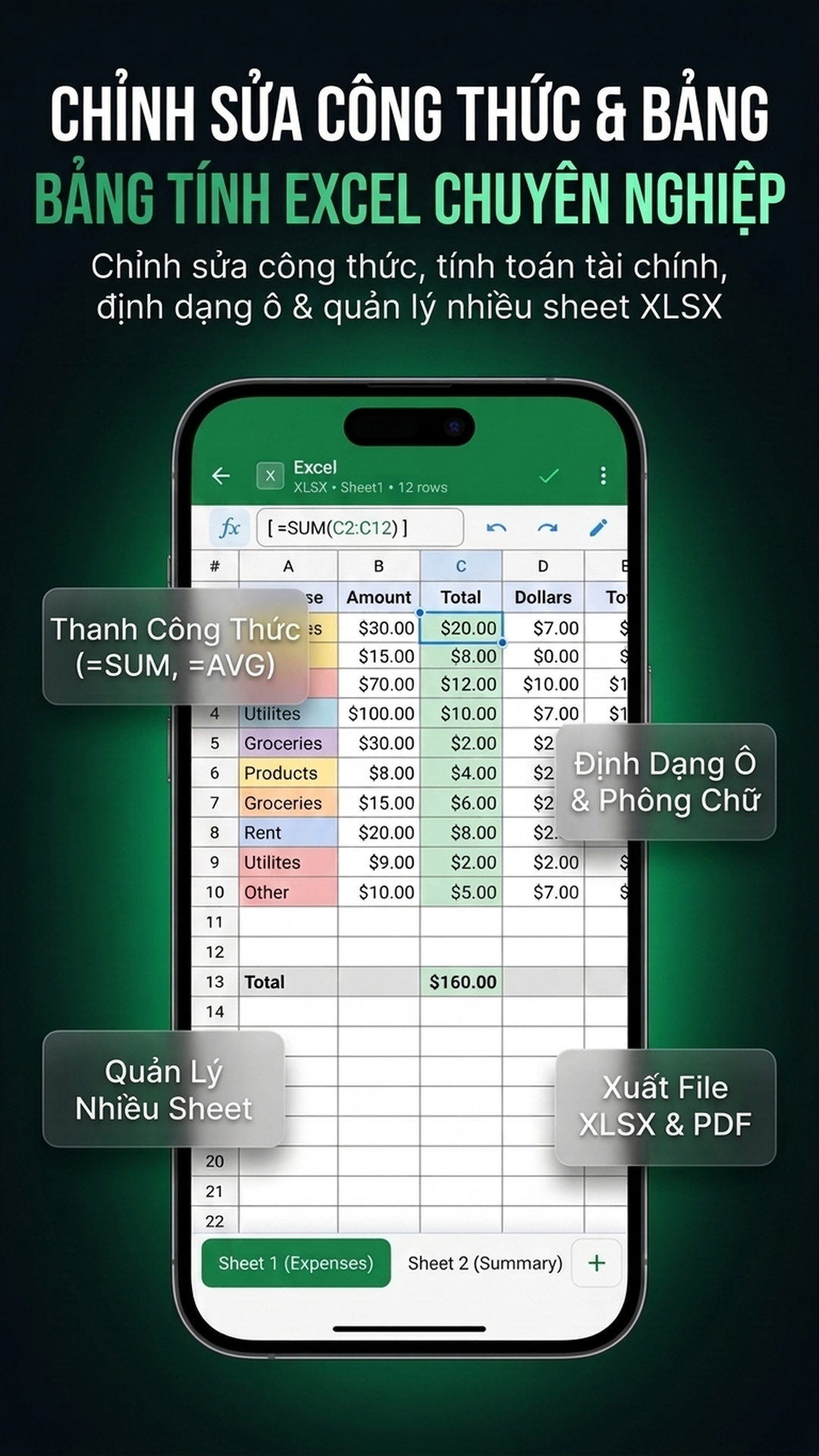 Bảng Tính Excel: 50+ Công Thức