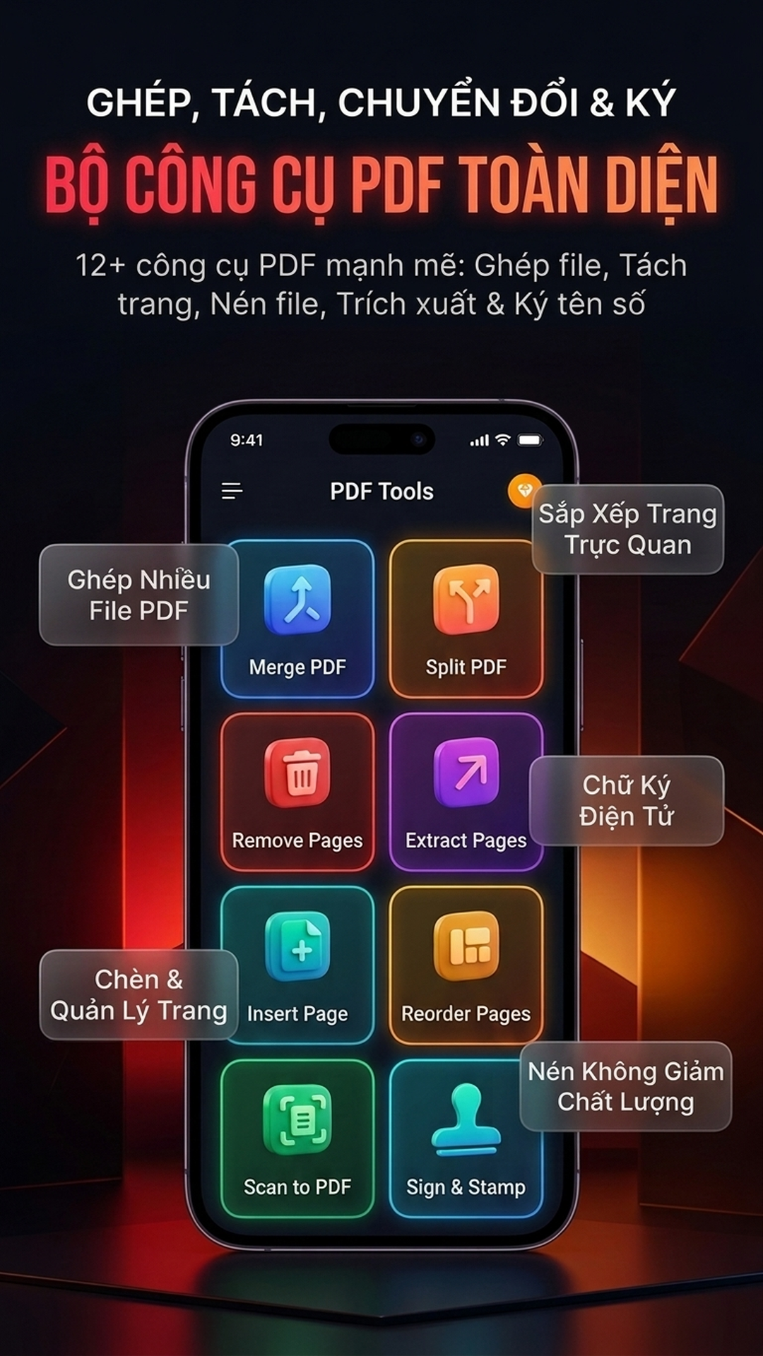 Bộ Tiện Ích PDF: Ghép, Tách & Ký